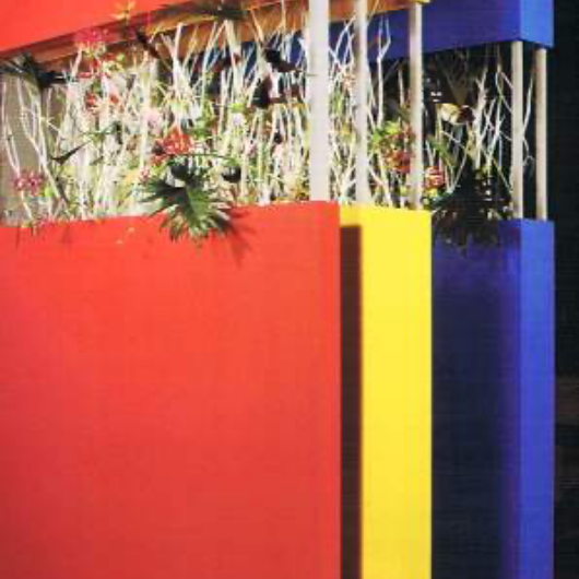 Foto von farbigen Wänden mit Blumen
